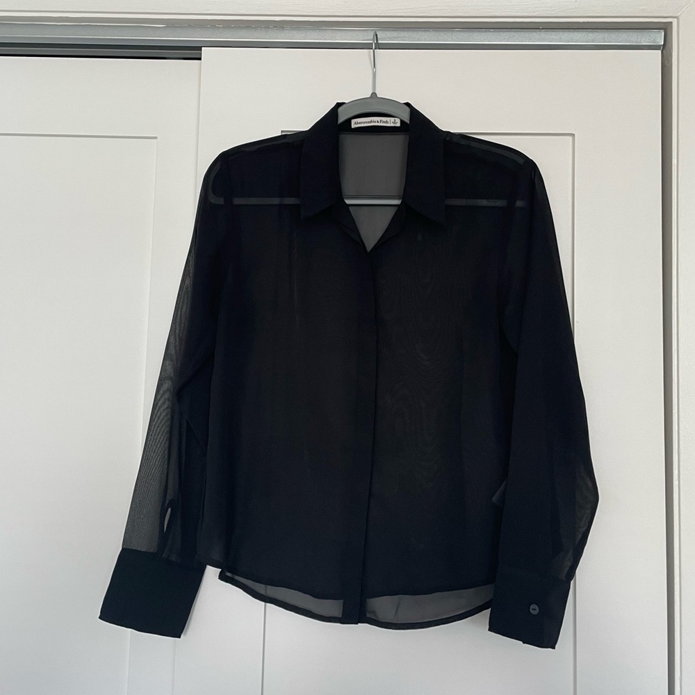 Abercrombie & Fitch Sheer Button Up Blouse